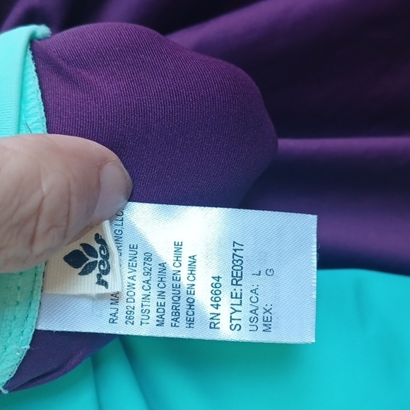Reef Swim Pullover, purple & green, sz L - Picture 7 of 9